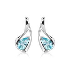 Blue Topaz Silver Stud Earrings - CE2811BT