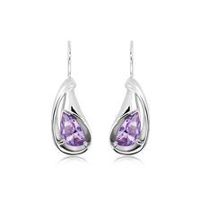 Amethyst Silver Hook Earrings - CE2821AM