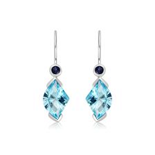 Blue Topaz Silver Hook Earrings - CE0321BT