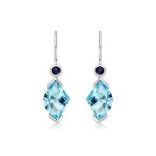 Blue Topaz Silver Hook Earrings - CE0321BT