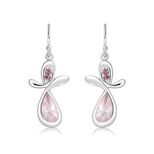 Rose Quartz Silver Hook Earrings - CE3741RS