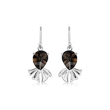 Smoky Quartz Silver Hook Earrings - CE4981SM