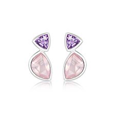 Rose Quartz Silver Stud Earrings - CE5131RS