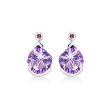 Amethyst Silver Stud Earrings - CE5481AM