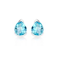 Blue Topaz Silver Stud Earrings - CE5501BT