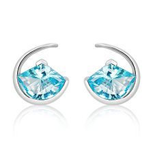 Blue Topaz Silver Stud Earrings - CE6891BT