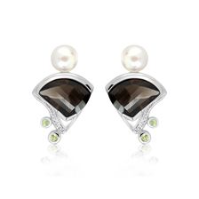 Smoky Quartz and Pearl Silver Limited Earrings - CE0942SM