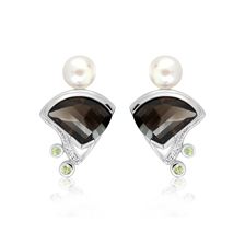 Smoky Quartz and Pearl Silver Limited Earrings - CE0942SM