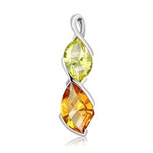 Citrine and Lemon Citrine Silver Pendant - CP0023GC