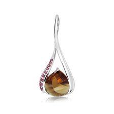 Cognac Quartz Silver Pendant - CP3031CG