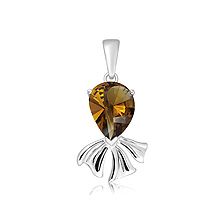 Cognac Quartz Silver Pendant - CP4981CG