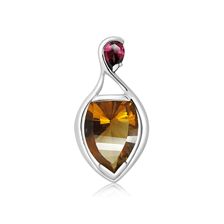 Cognac Quartz Silver Pendant - CP0831CG