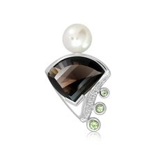 Smoky Quartz and Pearl Silver Limited Pendant - CP0942SM