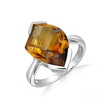 Cognac Quartz Silver Ring - CR1031CG