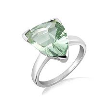 Green Prasiolite Silver Ring - CR1511GP