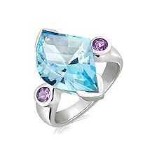 Blue Topaz Silver Ring - CR0321BT