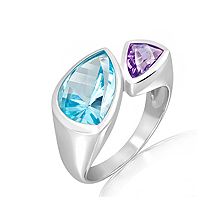 Blue  Topaz Silver Ring - CR5141BT