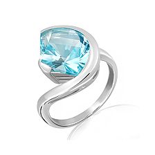 Blue Topaz Silver Ring - CR6891BT