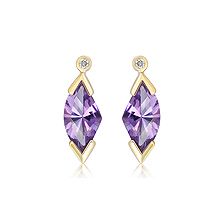 Amethyst 9K Yellow Gold Limited Stud Earrings - GPE0662AM