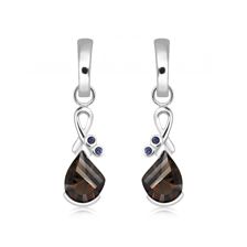 Smoky Quartz Silver Cleo Earrings - PE0706SM