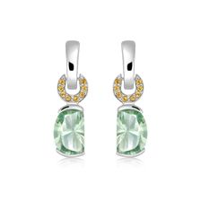 Green Prasiolite Silver Cleo Earrings - PE0710GP