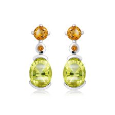 Lemon Citrine Silver Stud Earrings - PE0711GG