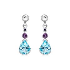 Blue Topaz Silver Stud Earrings - PE0715BT