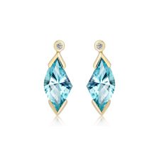 Blue Topaz 9K Yellow Gold Limited Stud Earrings - GPE0662BT