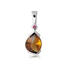 Cognac Quartz Silver Pendant - PP2221CG