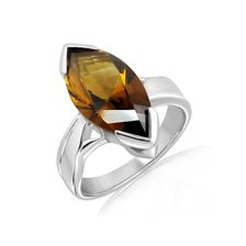 Cognac Quartz Silver Ring - PR1442CG