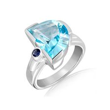 Blue Topaz Silver Ring - PR1889BT