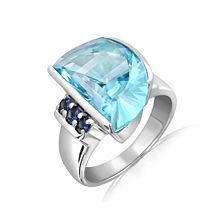 Blue Topaz Silver Ring - PR2155BT