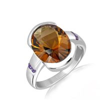 Cognac Quartz Silver Ring - PR2178CG