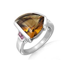 Cognac Quartz Silver Ring - PR2631CG