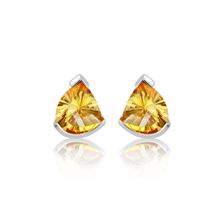 Citrine Silver Stud Earrings - TE0072GC