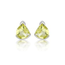 Lemon Citrine Silver Stud Earrings - TE0072GG
