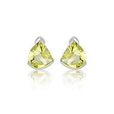 Lemon Citrine Silver Stud Earrings - TE0072GG