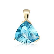 Blue Topaz 9K Yellow Gold Limited Pendant - GTP0147BT